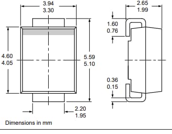 Mechanical Drawing - Nexperia FR2M Fast Recovery Rectifier